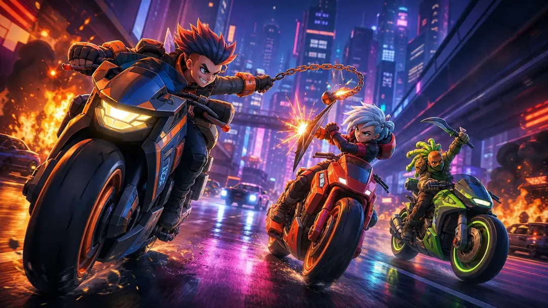 RoadRagers motorcycle combat racing key art 1