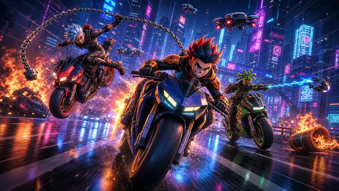 RoadRagers motorcycle combat racing key art 3